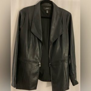 Alfani Jacket (not leather) black with zipper pockets.